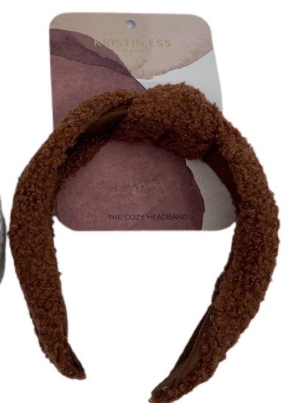 The Cozy Textured Knot Headband - Kristin Ess Rust Brown - Picture 5 of 8